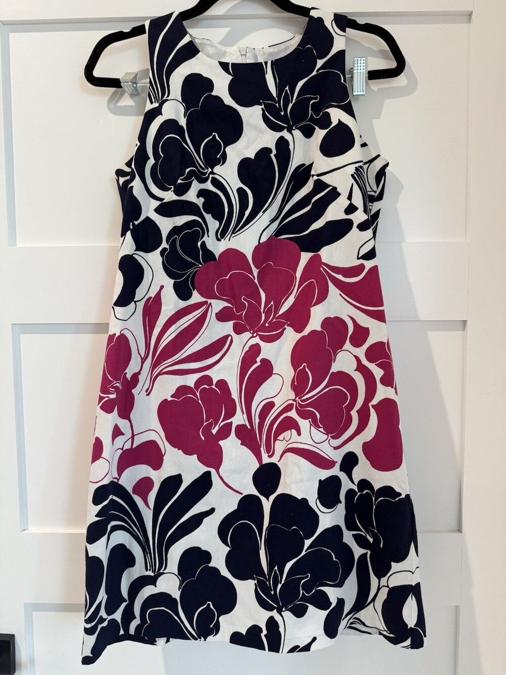 LONDON TIMES Dress Womens Size 8 Pink Floral  Sheath Cotton Blend